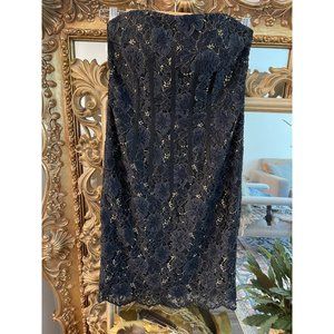 Aidan Mattox Lace Bustier Cocktail MIdi Dress Sz US 2